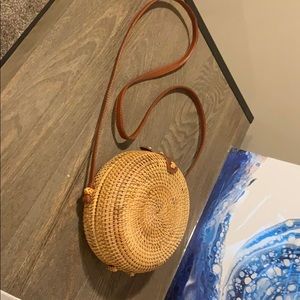 Crossbody rattan bag